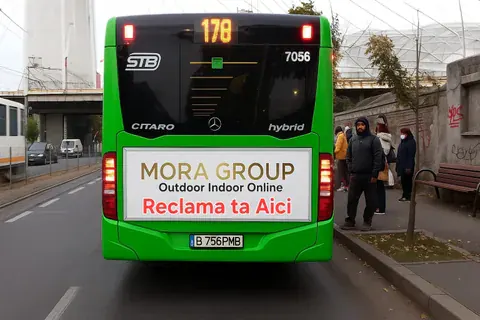Autobuz cu publicitate exterioara — reclama pe mijloacele de transport in comun Bucuresti