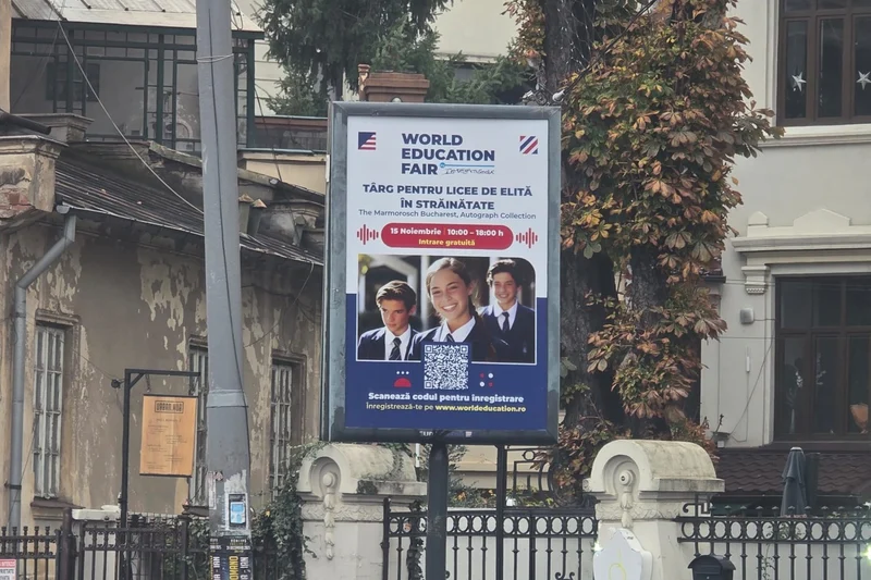 Panou city light Mora Group intr-o zona centrala din Bucuresti