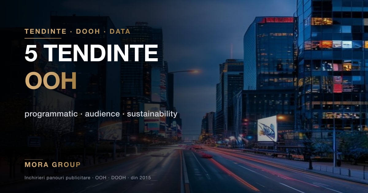 5 tendinte OOH 2026 — ecrane LED digitale, masurare audienta Mora Group