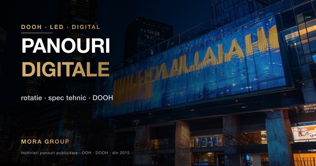 Panouri publicitare digitale DOOH 2026 Mora Group Bucuresti