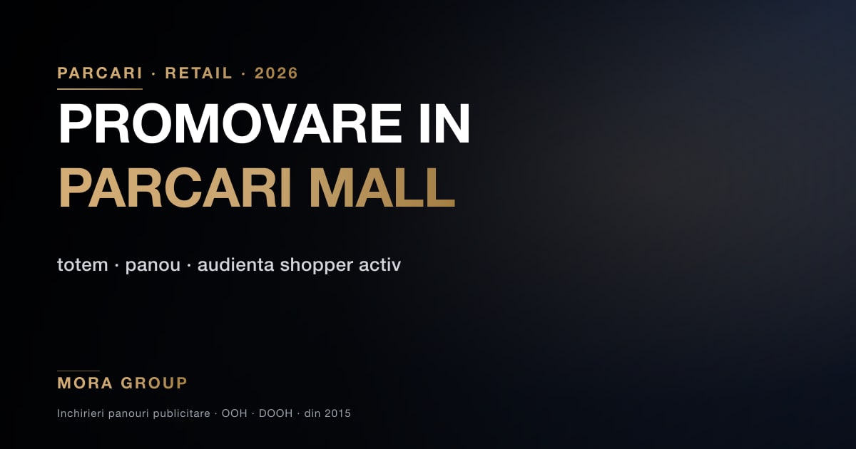 Promovare publicitara in parcari retail Bucuresti Mora Group